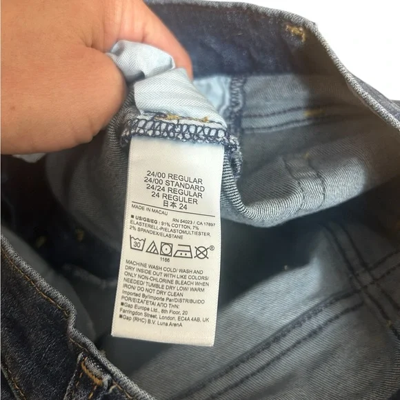 GAP Baby Boot Cut Mid Rise Denim Blue Jeans size 24 (00) like new - Picture 6 of 6